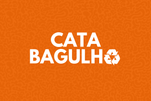ícone de reciclagem e o nome: cata-bagulho