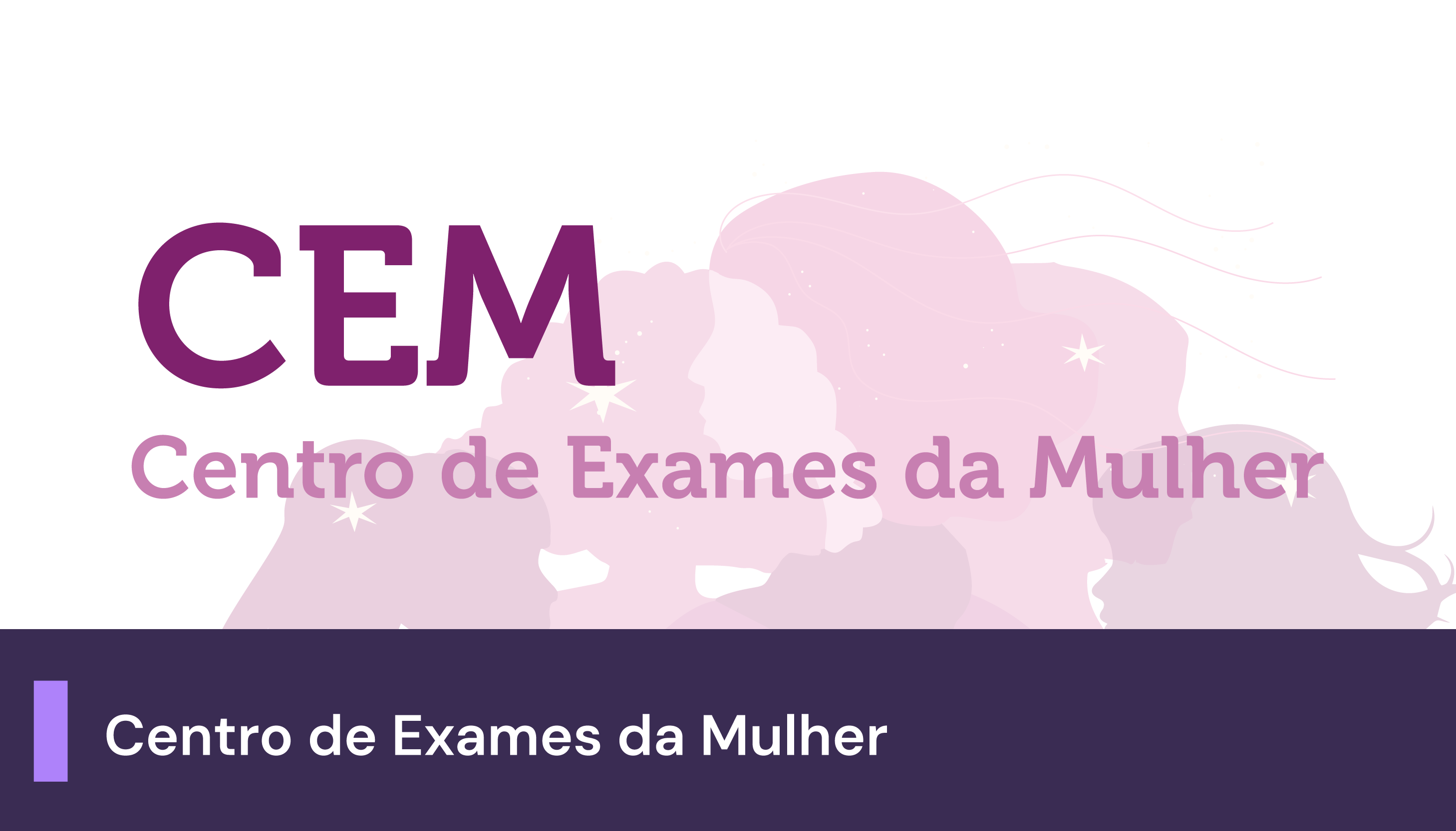 A imagem mostra uma arte com fundo rosa e silhuetas de mulheres, com o texto 