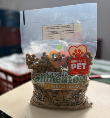 Saco de ração do Banco de Alimentos