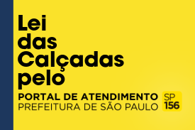 A imagem é um banner promocional em fundo amarelo com uma faixa azul escura vertical no lado esquerdo. Em destaque, no centro, está escrito em português, em letras pretas e grandes: 